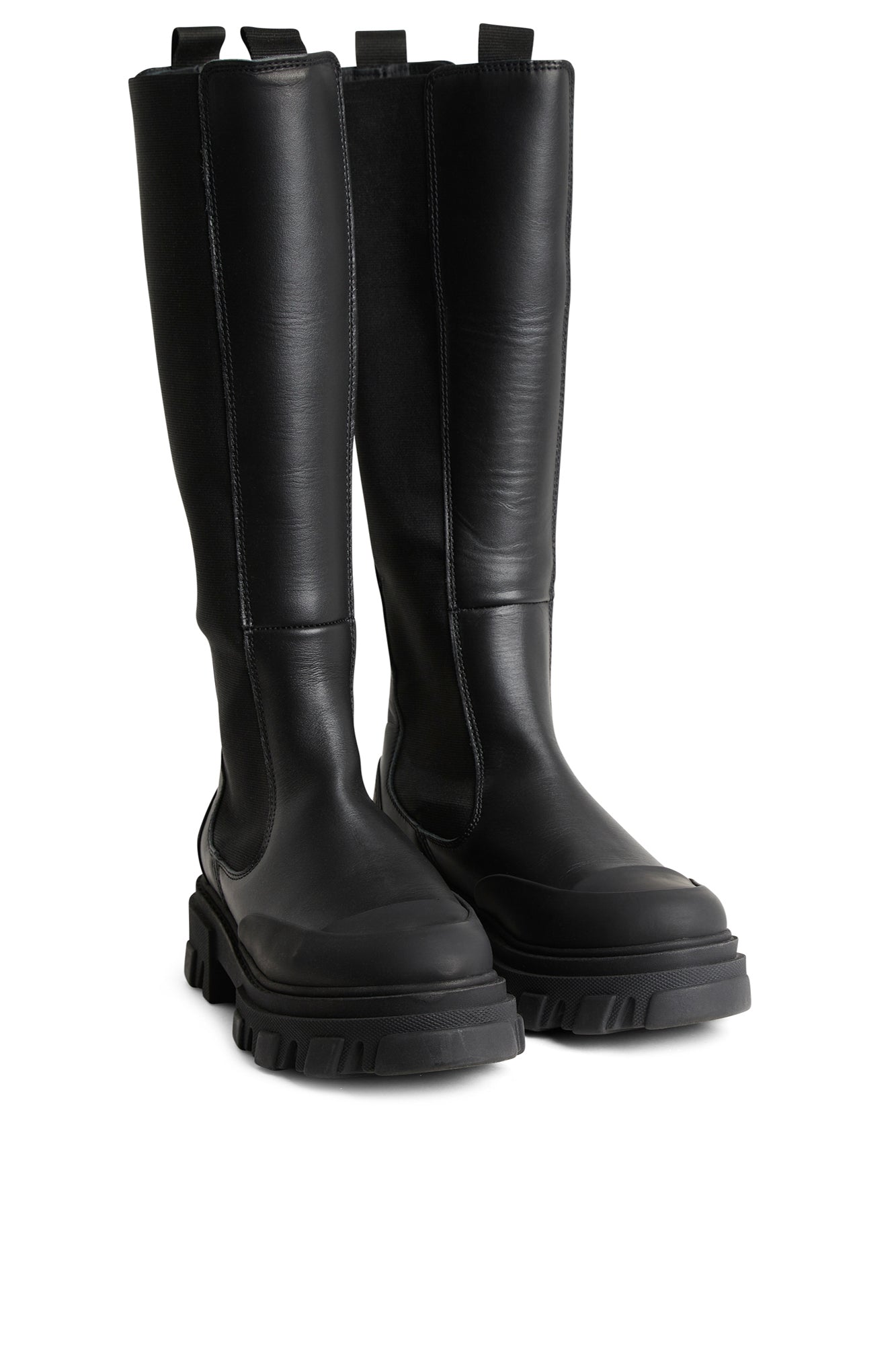 Bottes Chelsea hautes en cuir - Black