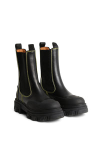 Bottines à coutures en cuir - Black