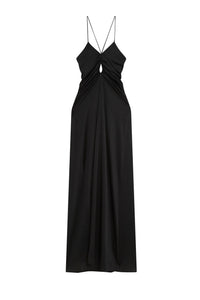 Robe longue crêpe en jersey - Black