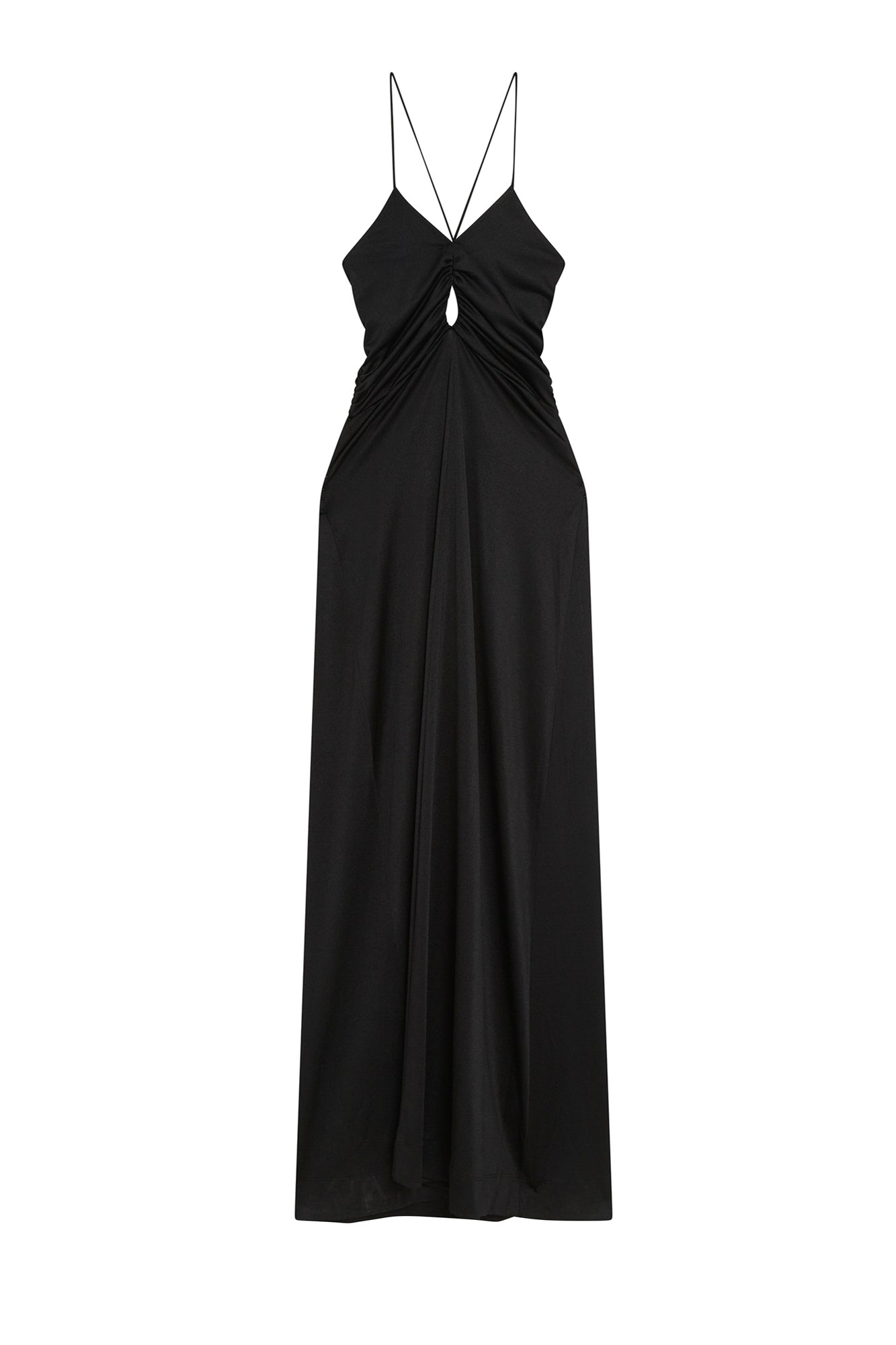 Robe longue crêpe en jersey - Black