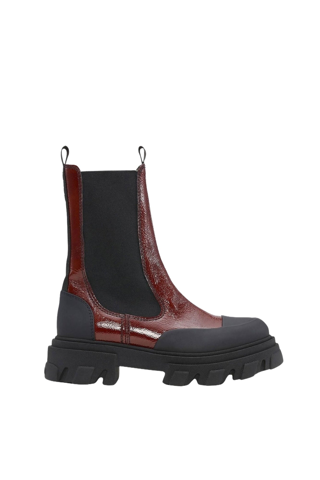 Bottines Chelsea à crampons en cuir - Cognac