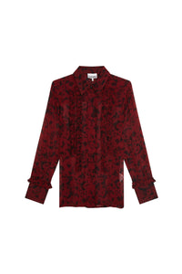 Chemise à volants en georgette imprimée - Syrah