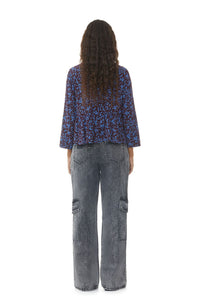Blouse péplum en crêpe imprimé - Port Royale