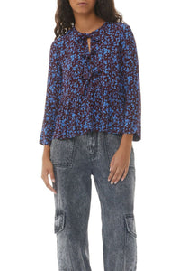 Blouse péplum en crêpe imprimé - Port Royale
