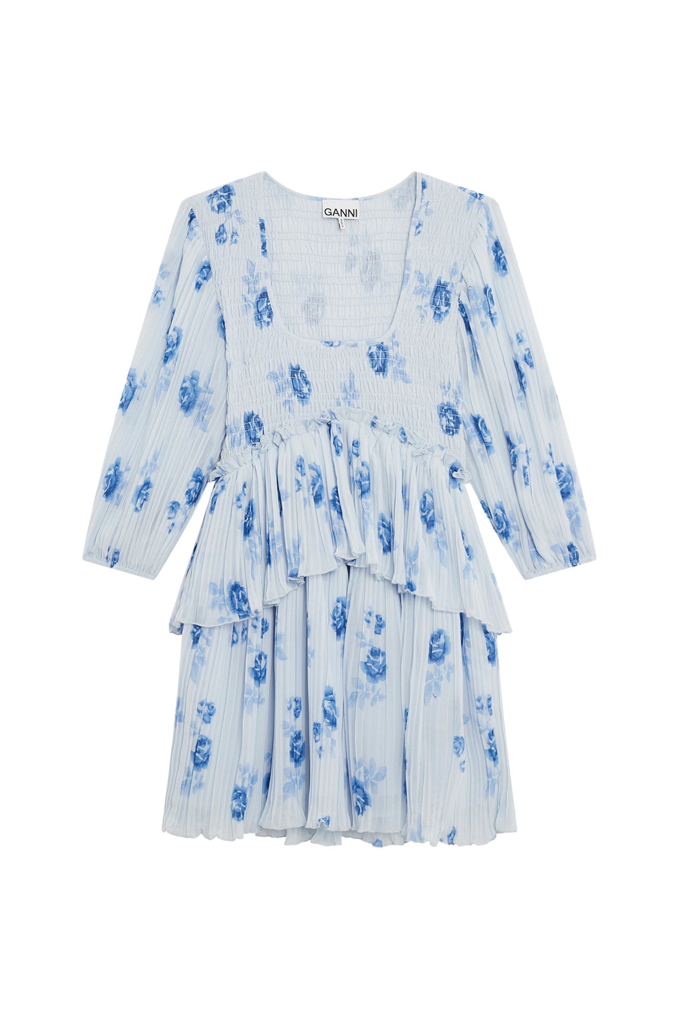 Robe courte à volants en georgette - Heather
