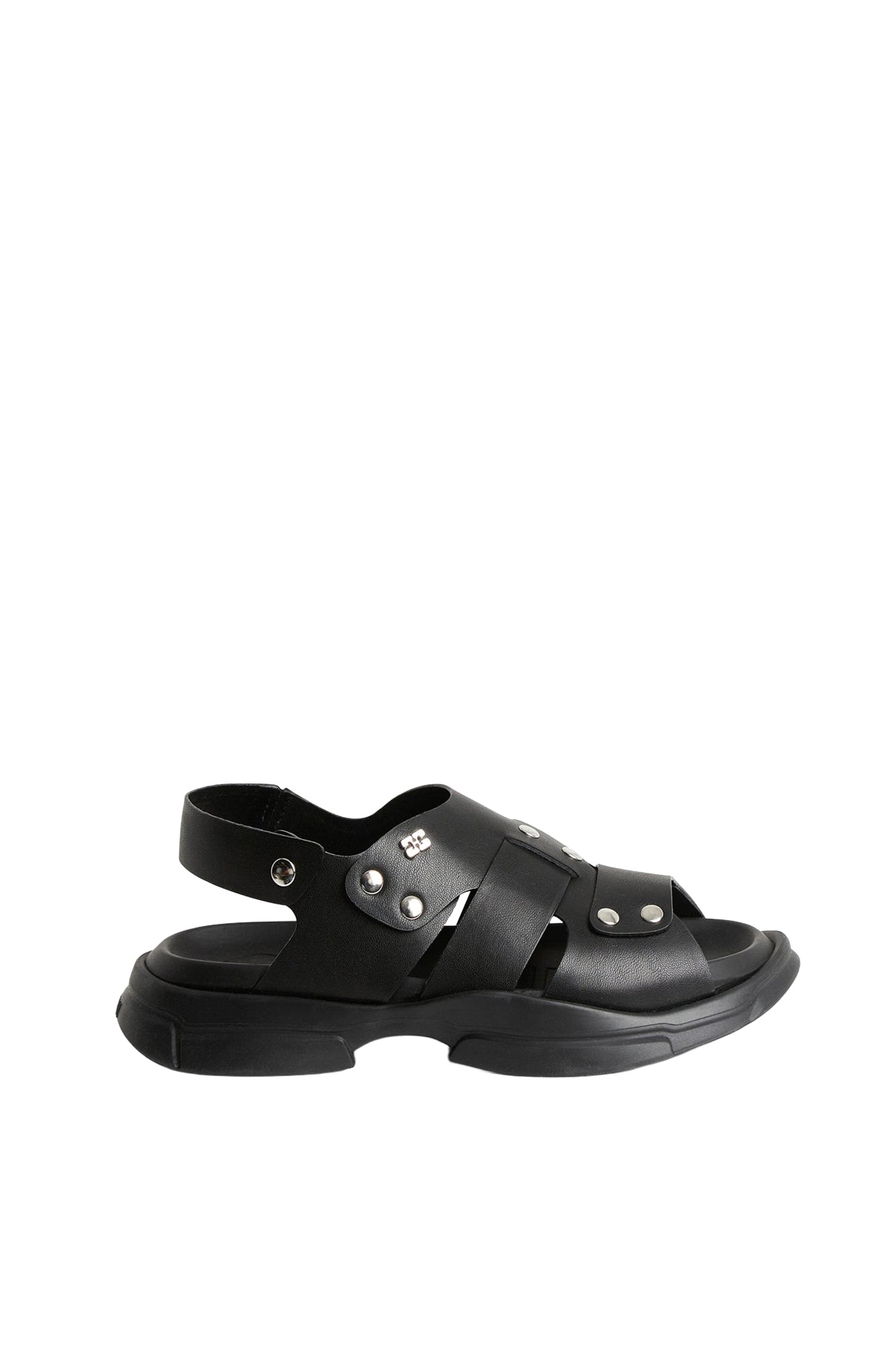 Sandales asymétriques en cuir - Black