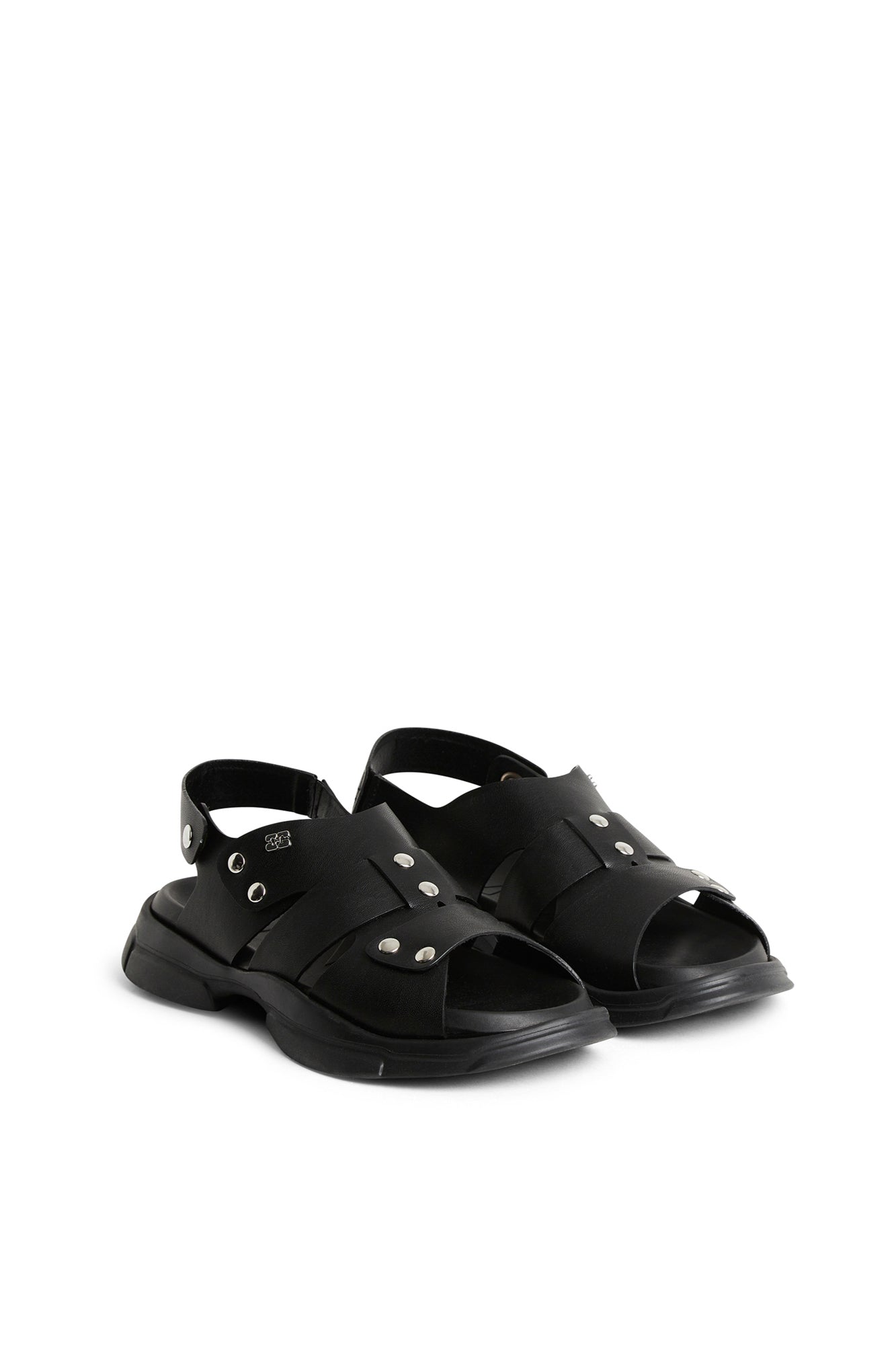 Sandales asymétriques en cuir - Black