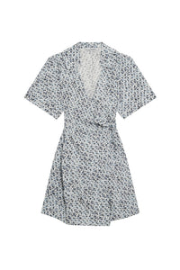 Robe courte portefeuille en coton imprimé - Glacier Lake