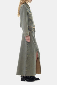 Jupe longue fendue en denim - Shitake