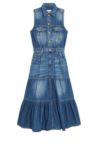 Robe longue en denim - Mid Blue Vintage