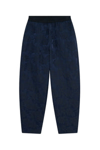 Pantalon élastiqué en jacquard - Peacoat