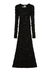 Robe longue bouclée en laine - Black