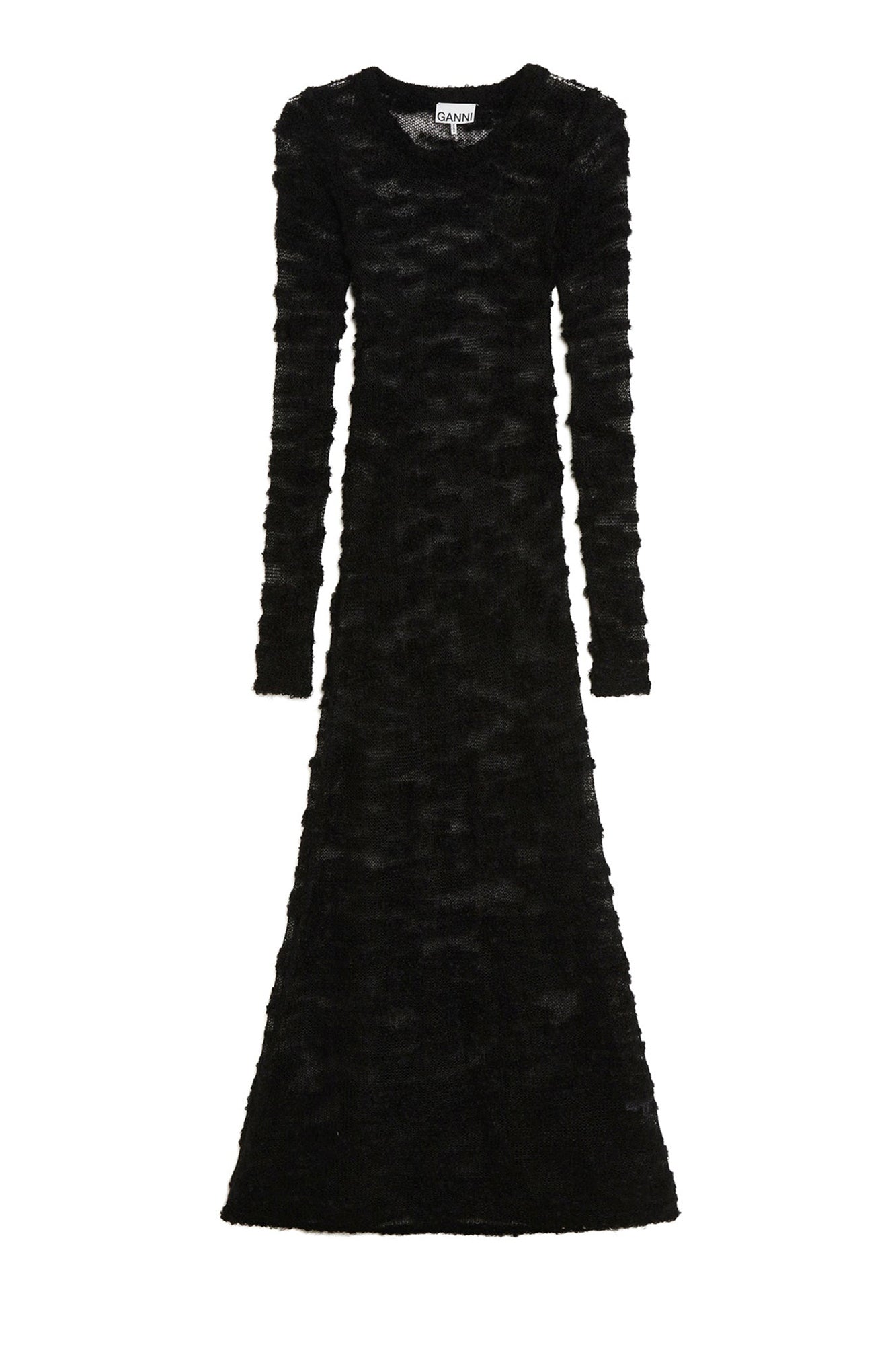 Robe longue bouclée en laine - Black
