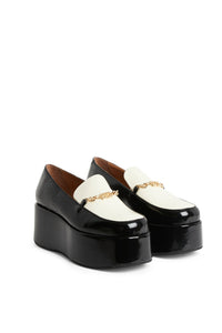 Mocassins à plateforme et chaîne - Black & Egret