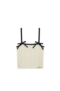 Strap tank top in wool and cashmere - Egret