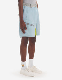 Maison Kitsuné x And Wander Shorts - Blue Green Block