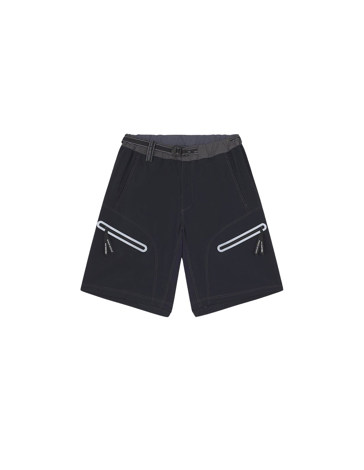 Maison Kitsuné x And Wander Shorts - Grey Blue Block