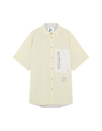Maison Kitsuné x And Wander Shirt - White Yellow Block