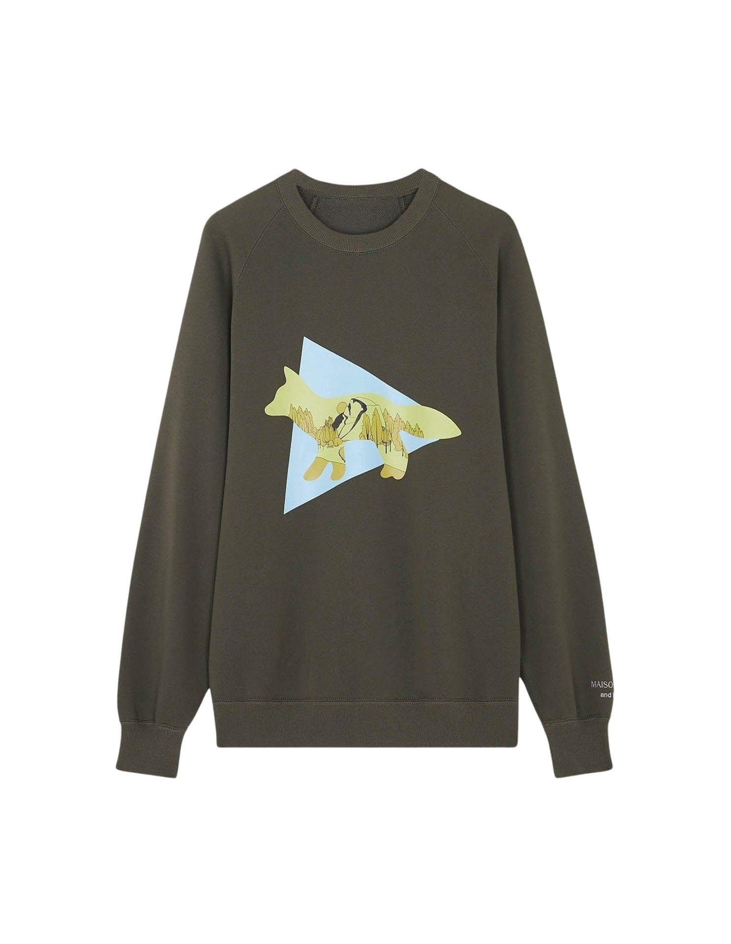 Maison Kitsuné x And Wander Sweatshirt - Khaki