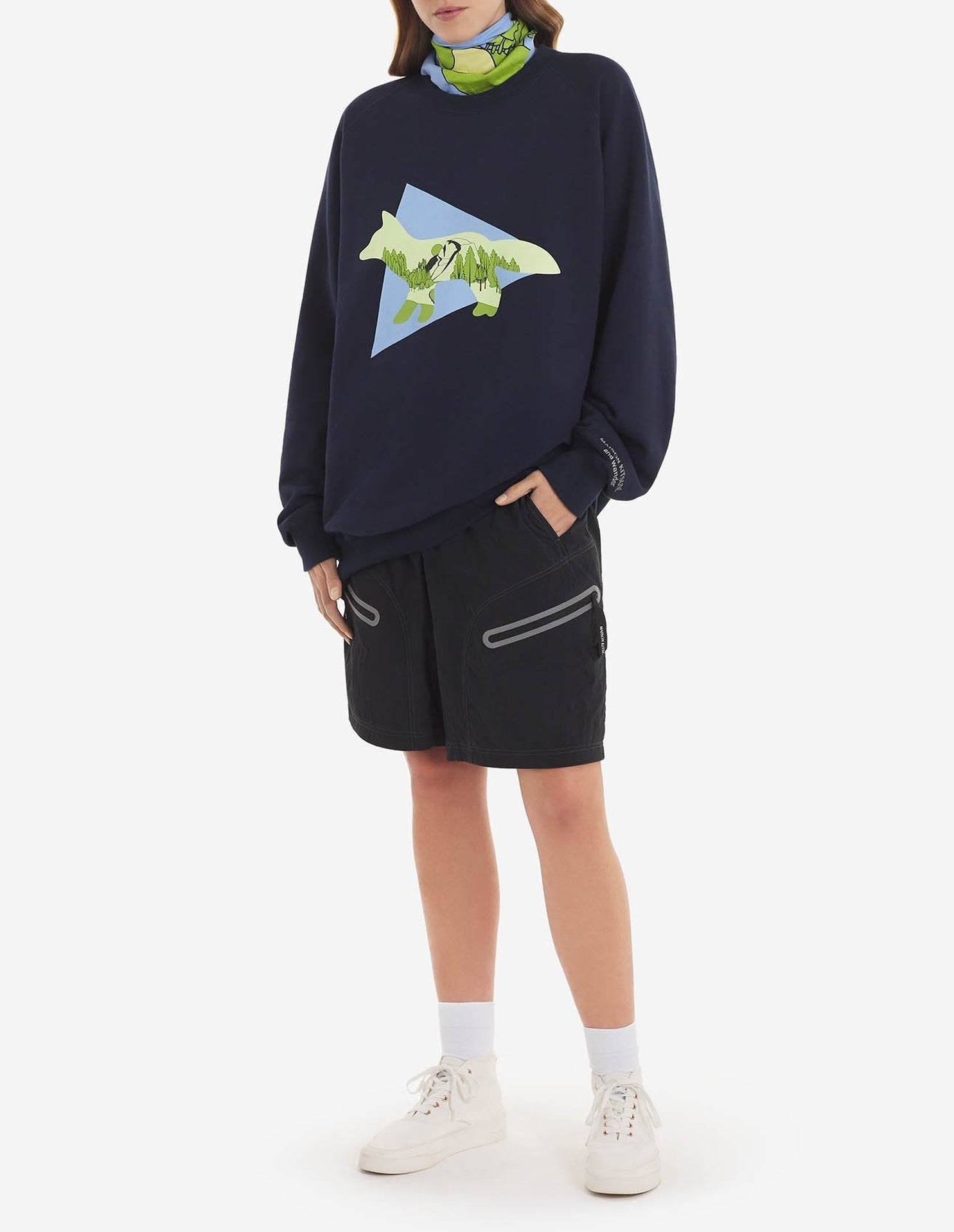 Maison Kitsuné x And Wander Sweatshirt - Navy