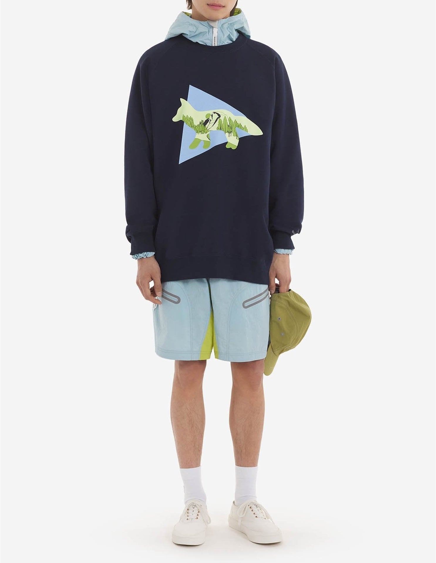 Maison Kitsuné x And Wander Sweatshirt - Navy