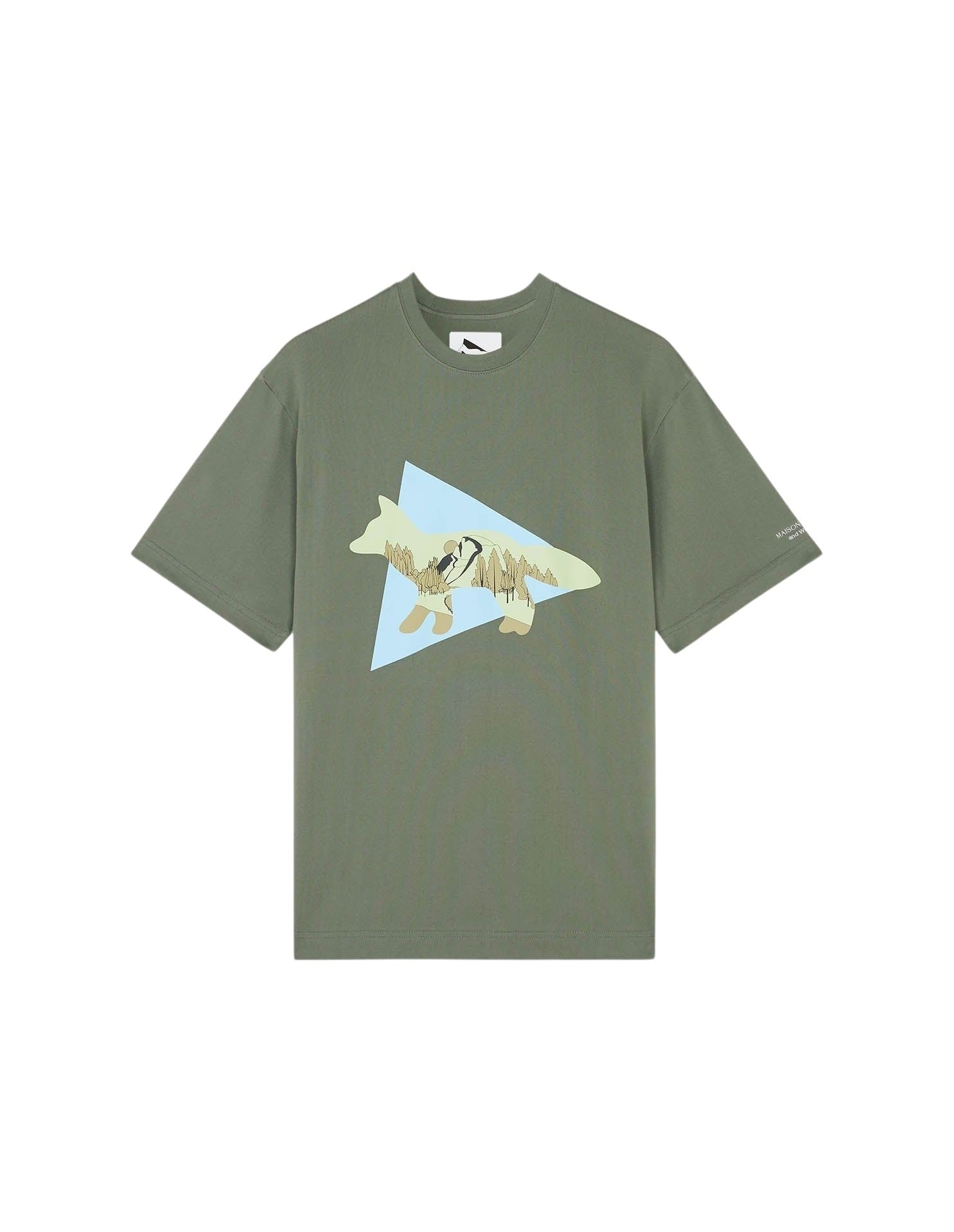 Maison Kitsuné x And Wander T-shirt - Khaki