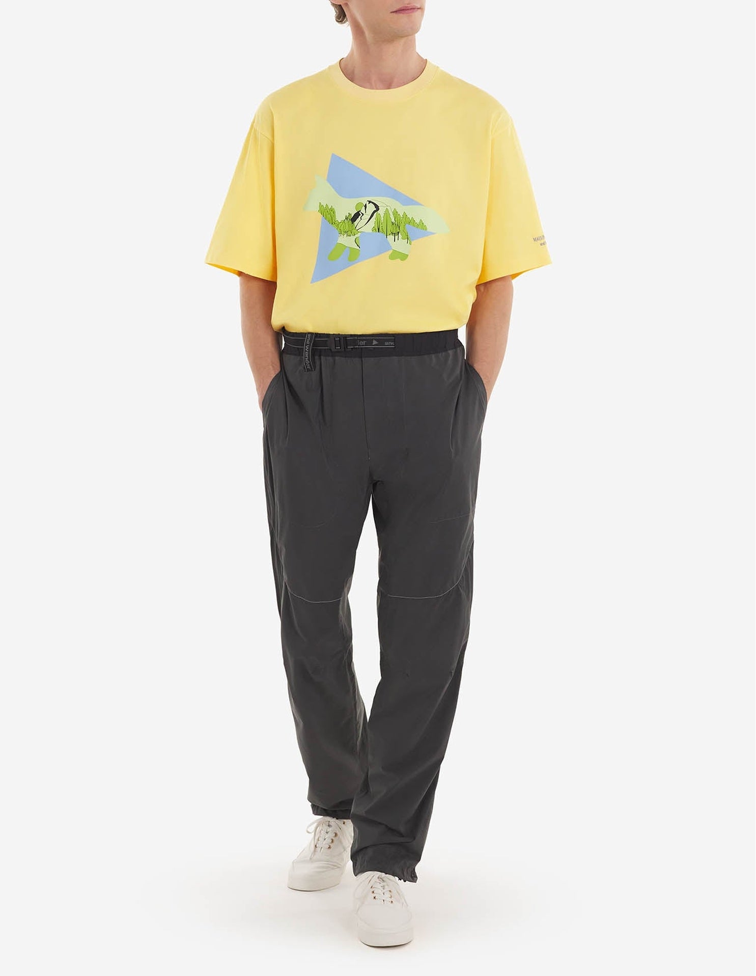 Maison Kitsuné x And Wander T-shirt - Yellow