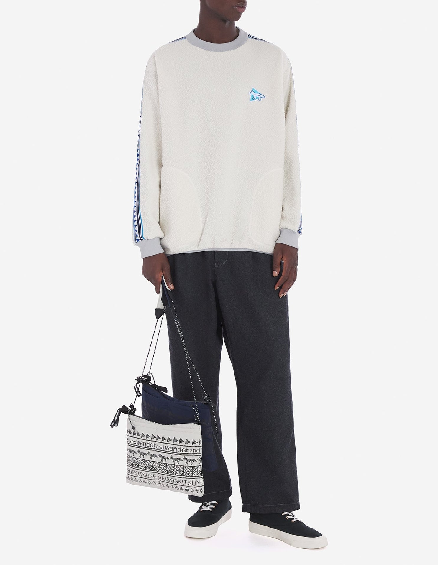 Pull Maison Kitsuné x And Wander - White
