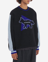 Maison Kitsuné x And Wander Wool Sweater - Black