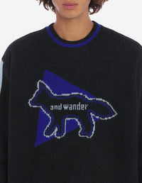 Maison Kitsuné x And Wander Wool Sweater - Black