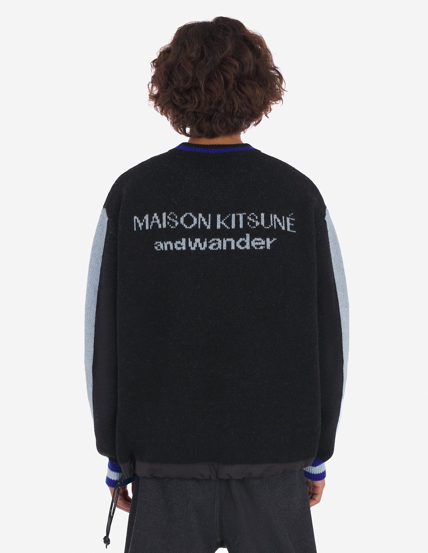 Maison Kitsuné x And Wander Wool Sweater - Black