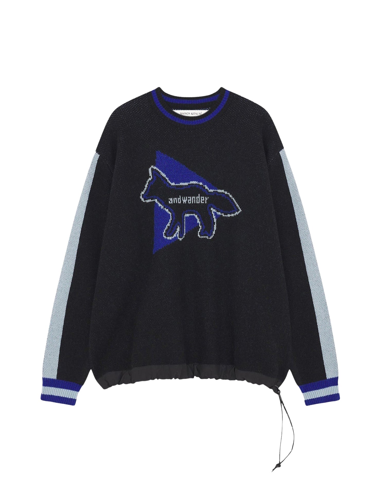 Maison Kitsuné x And Wander Wool Sweater - Black