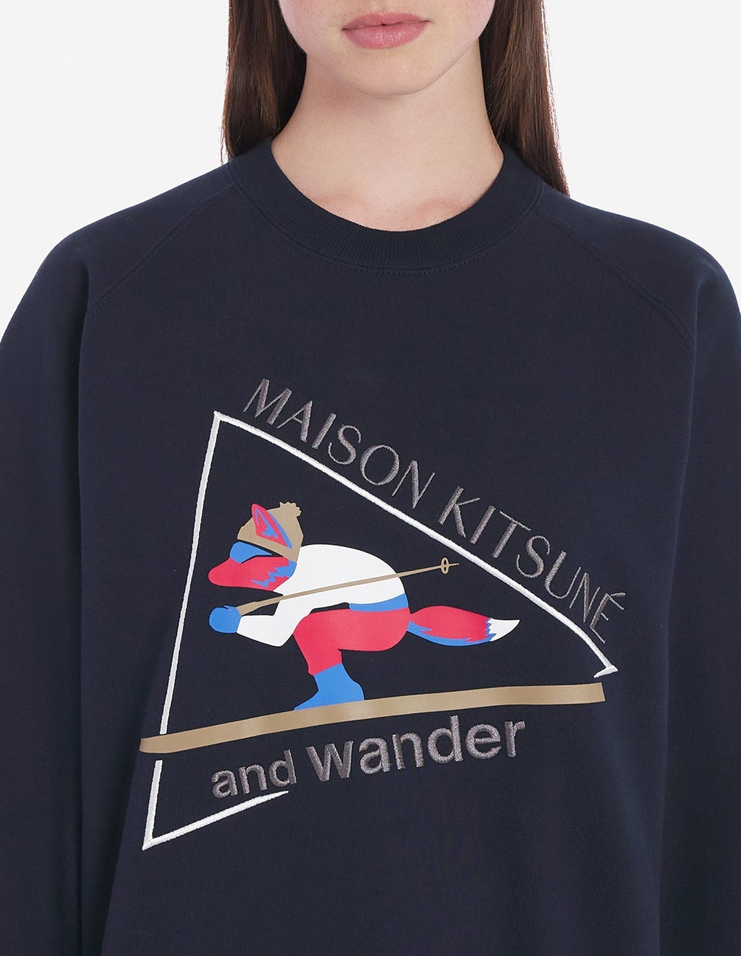 Sweatshirt Maison Kitsuné x And Wander - Navy
