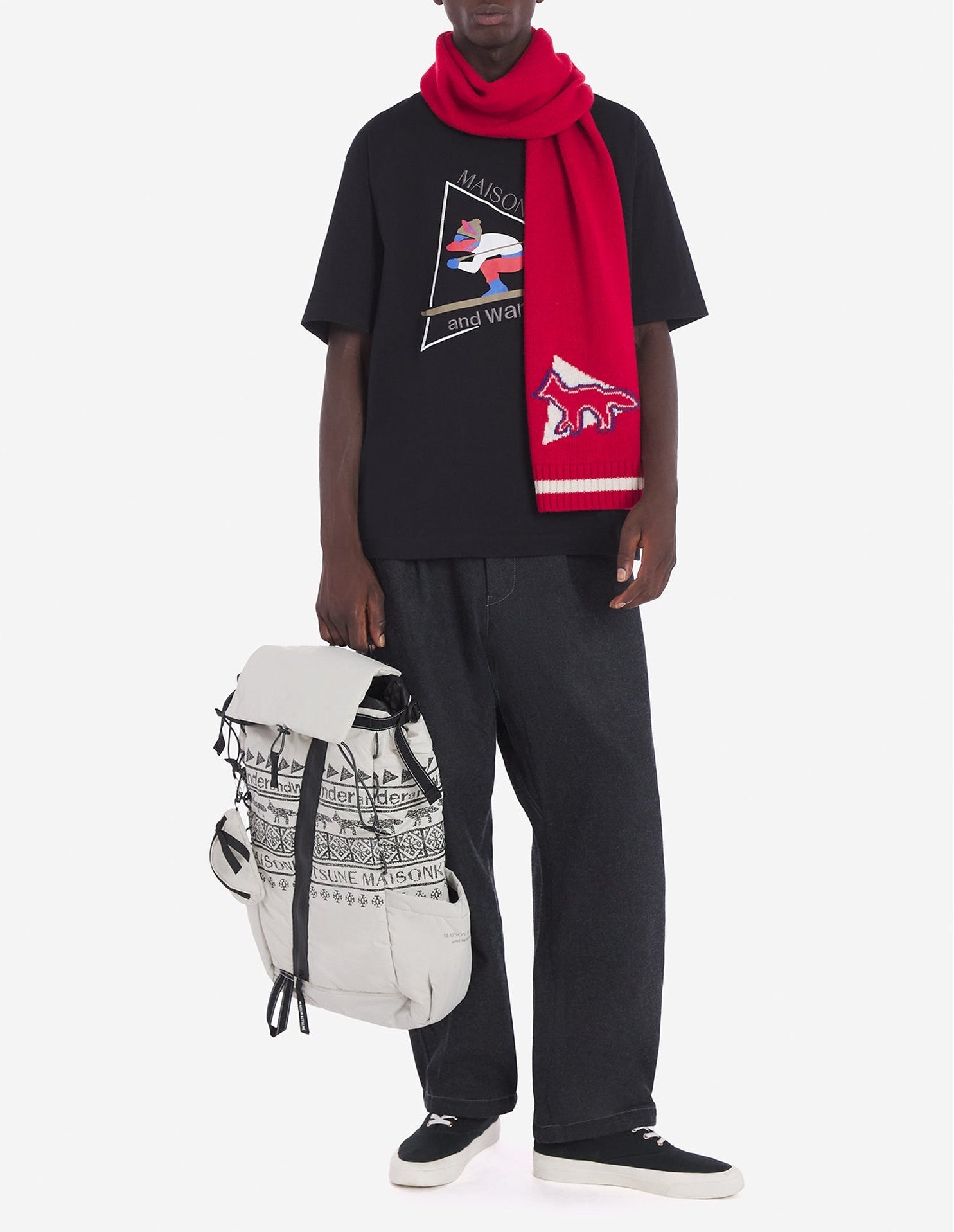 T-shirt Maison Kitsuné x And Wander - Black