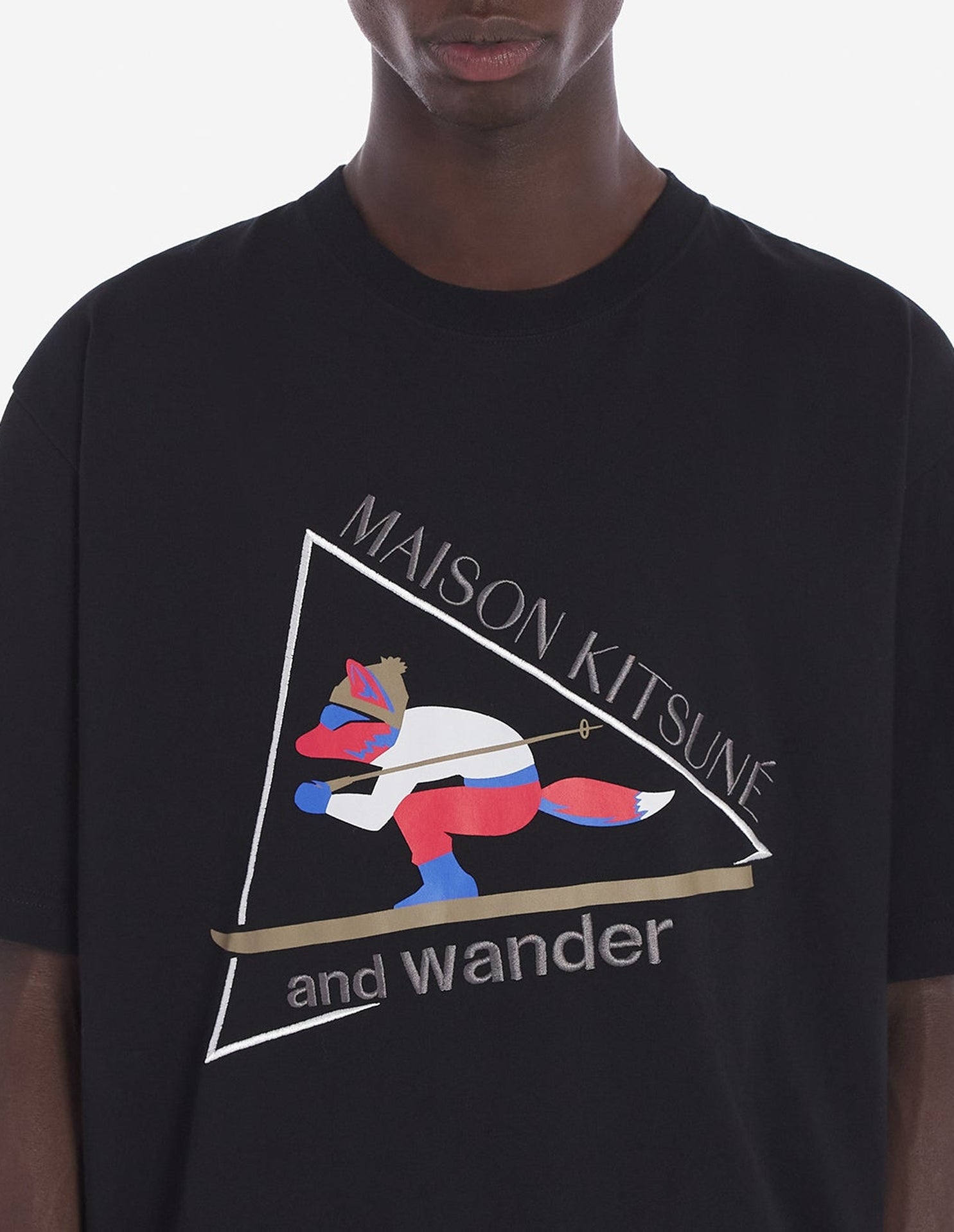 T-shirt Maison Kitsuné x And Wander - Black
