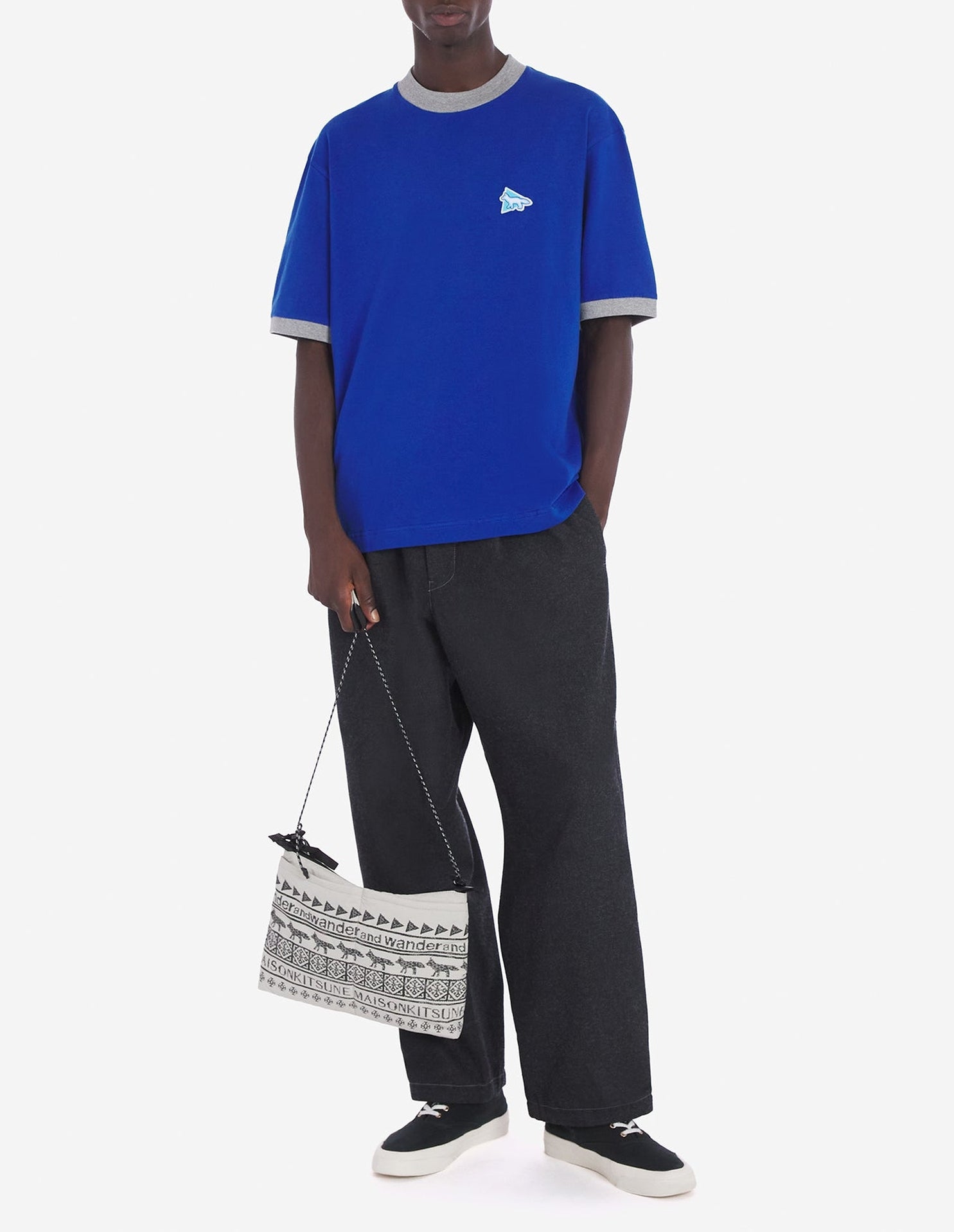 T-shirt Maison Kitsuné x And Wander - Blue