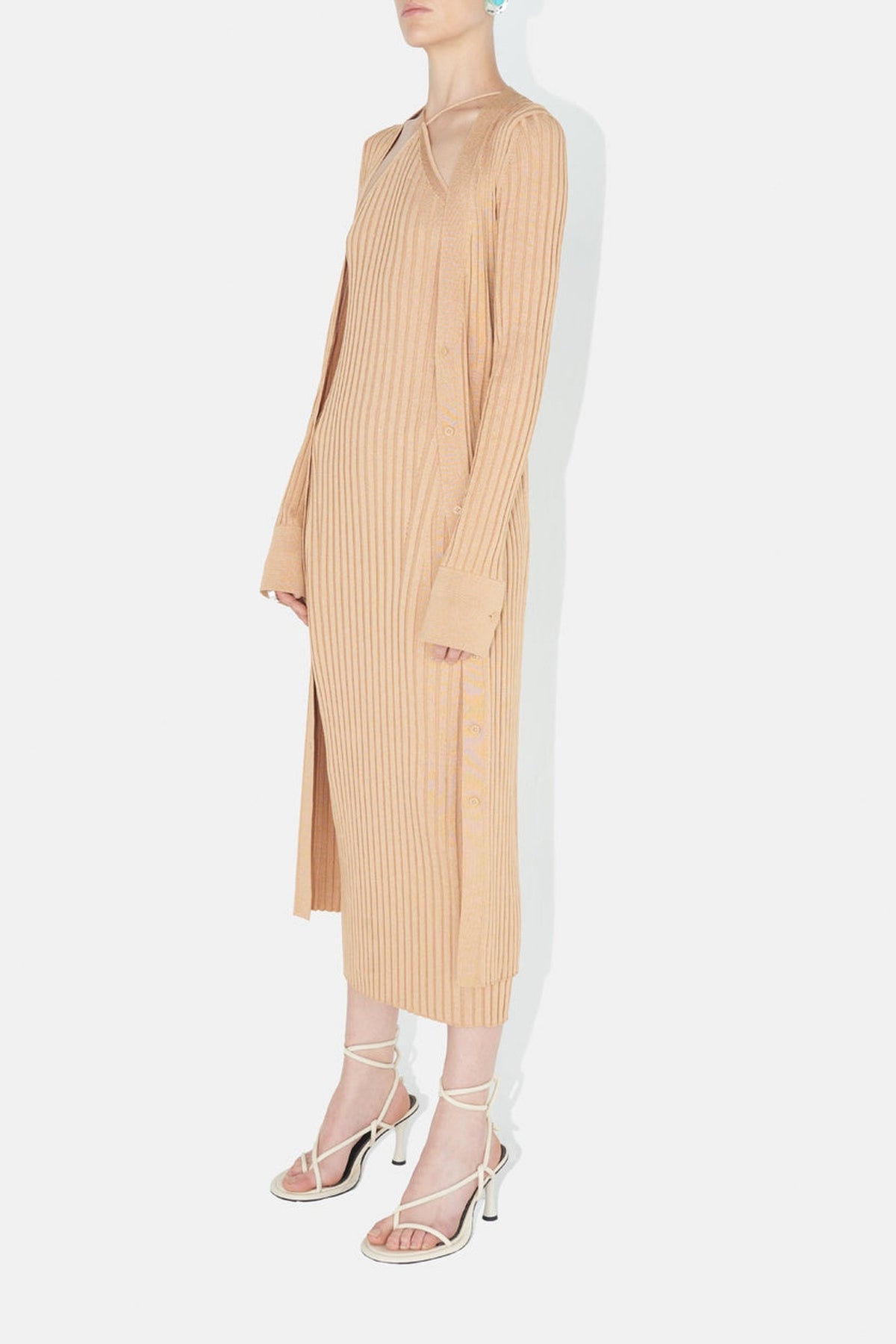 Metallic Rhea Dress - Beige