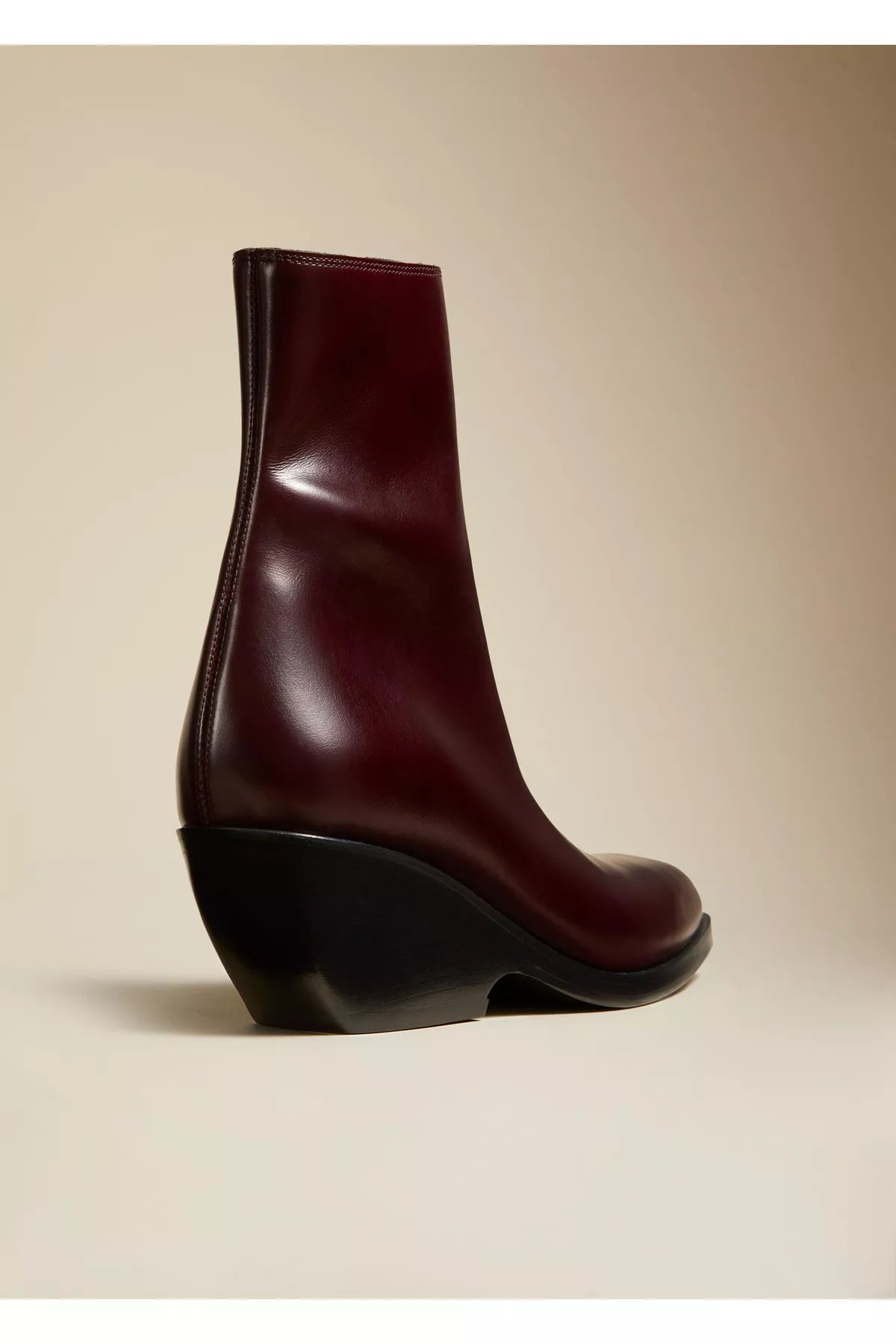 Hooper ankle boot in leather - Deep Wine