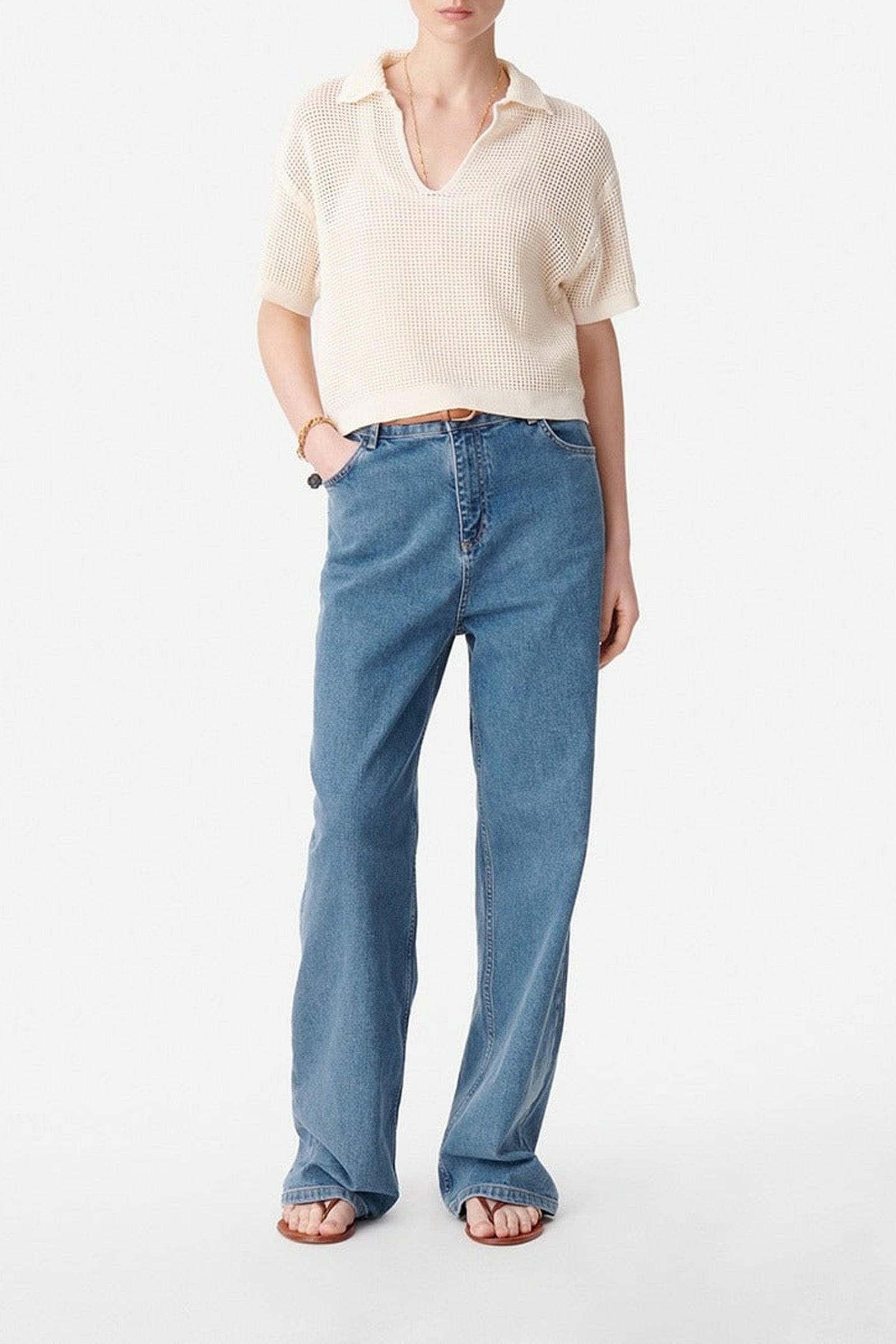 Pantalon droit Tybalt en denim - Indigo Clair