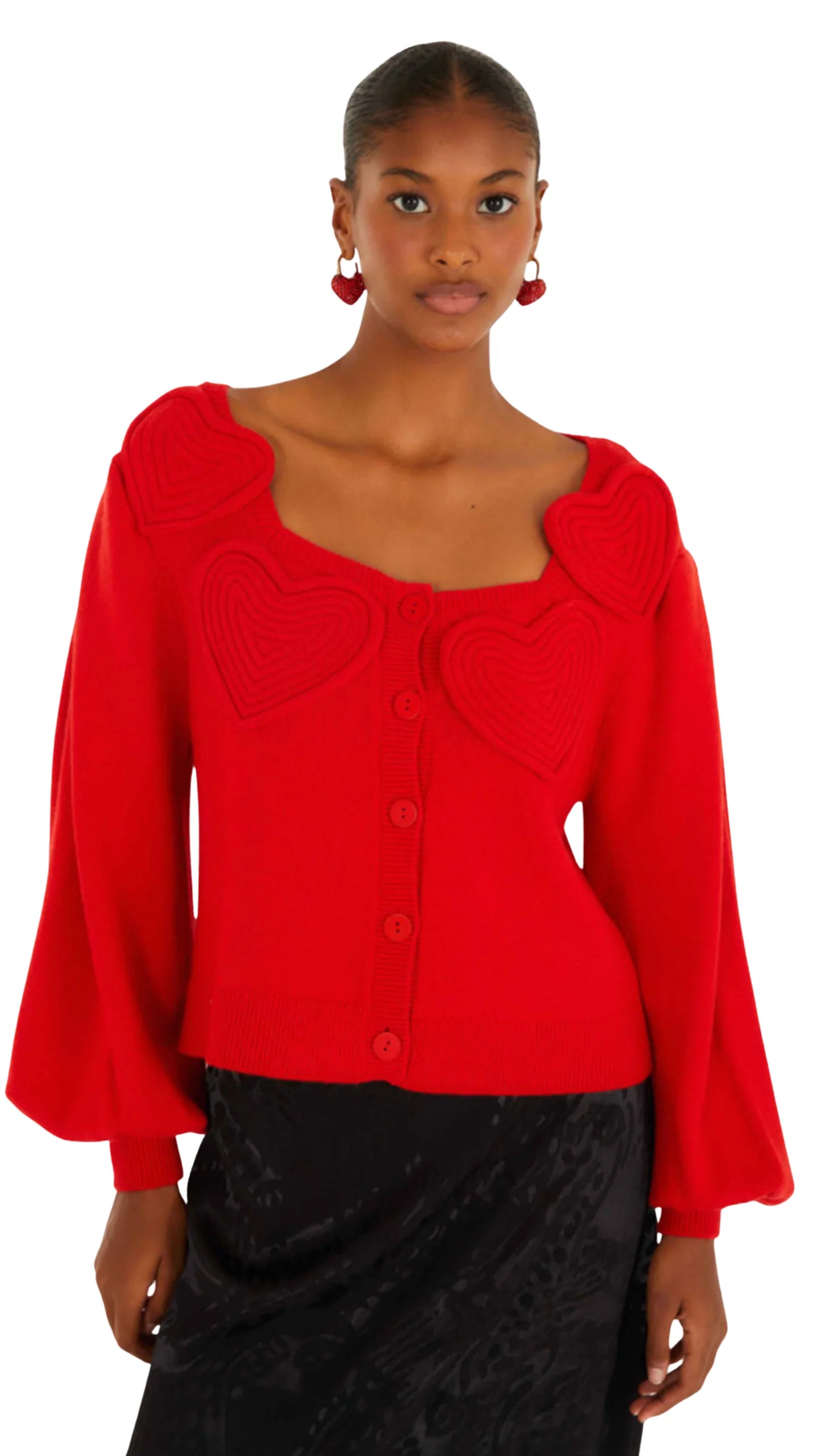 CHECK VUE_Red Cardigan - Red