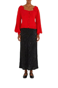 Heartful wool cardigan - Red