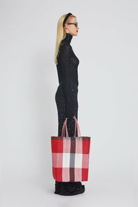 Sac cabas Mady à carreaux - Red