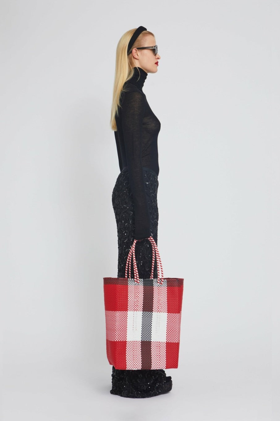Sac cabas Mady à carreaux - Red