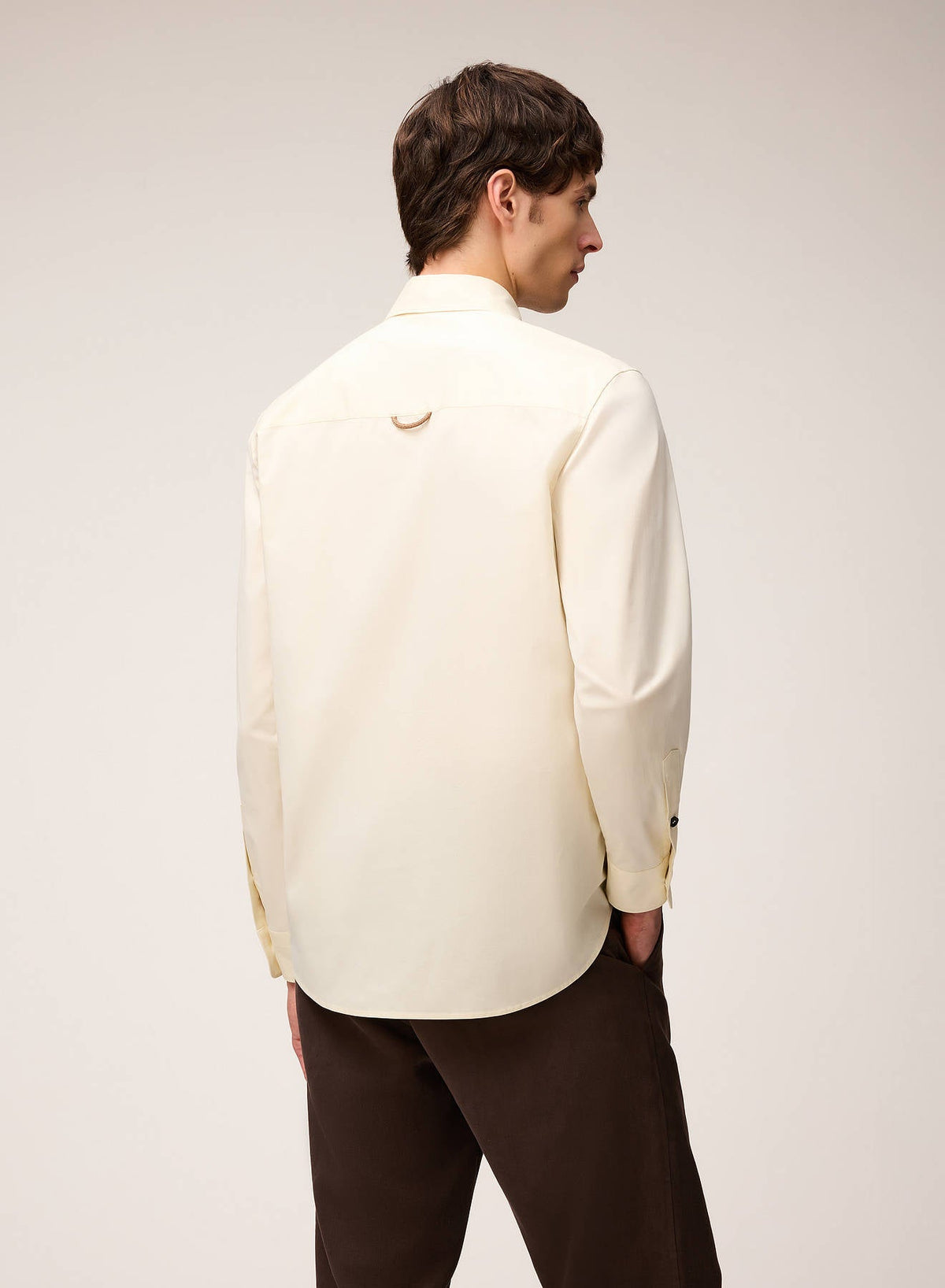 BUTTER POPELINE COTTON STRETCH SHIRT WITH EMBROIDERY