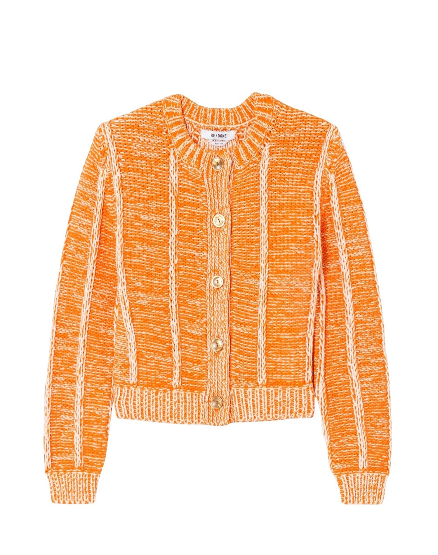 Baby Crewneck Cardigan - Orange Combo