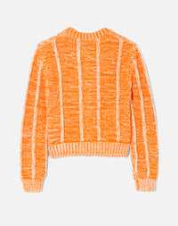 Baby Crewneck Cardigan - Orange Combo