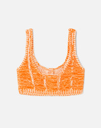 Button-up crop top - Orange Combo