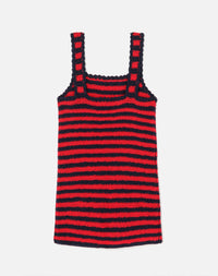Mini robe en crochet 70's - Red Navy Multicolor