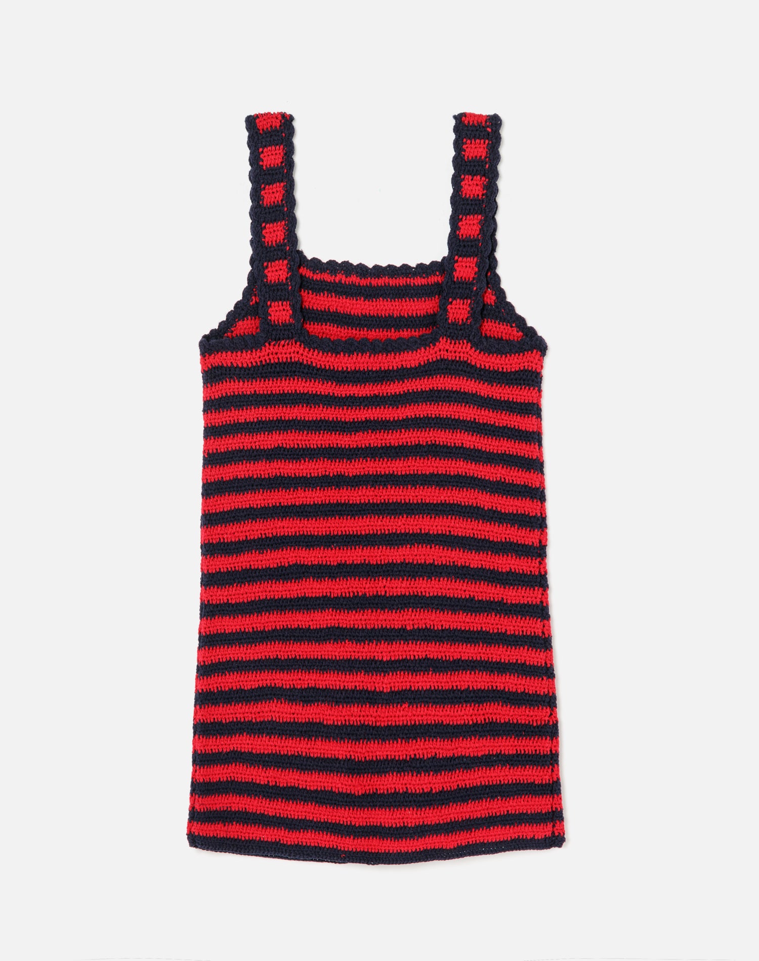 Mini robe en crochet 70's - Red Navy Multicolor
