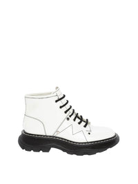 Bottines à lacets en cuir - White